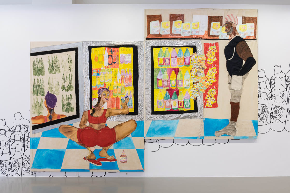 Tschabalala Self, Bodega Run Diptych, 2017