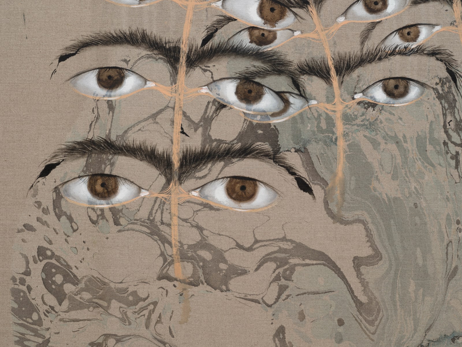 Hayv Kahraman, Eyebrow Field, 2024