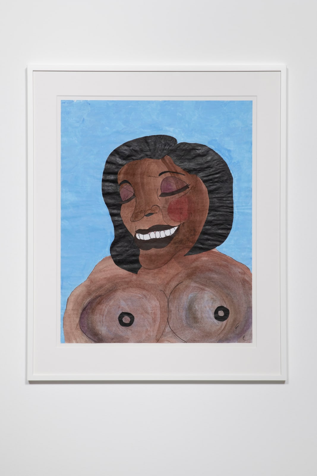 Tschabalala Self, Black Joy 1 - Man Smiling with Small Fro, Black Joy 2 - Chocolate Lady 1, 2019