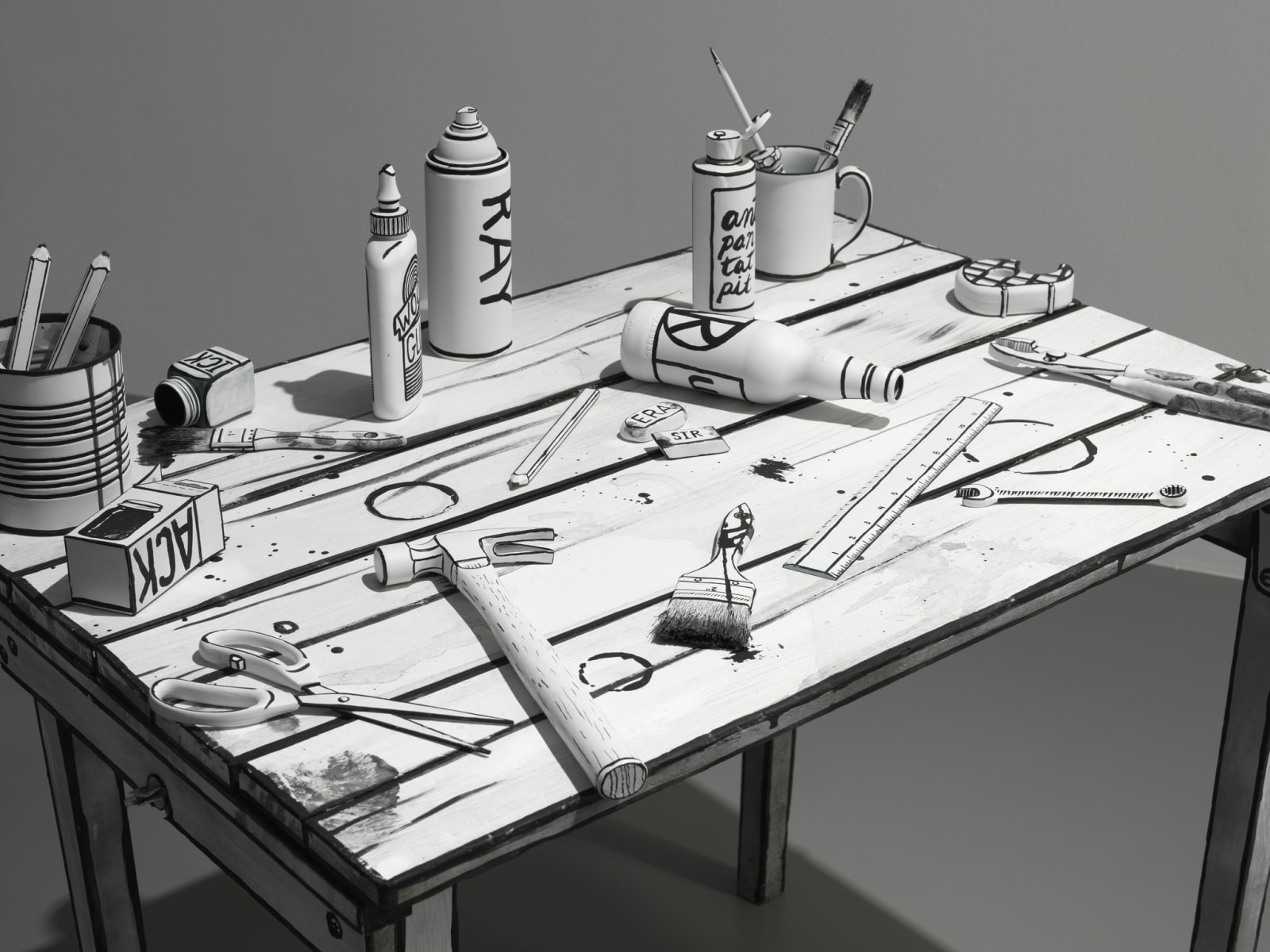 Mary Reid Kelley and Patrick Kelley, Daedalus' Table, 2014
