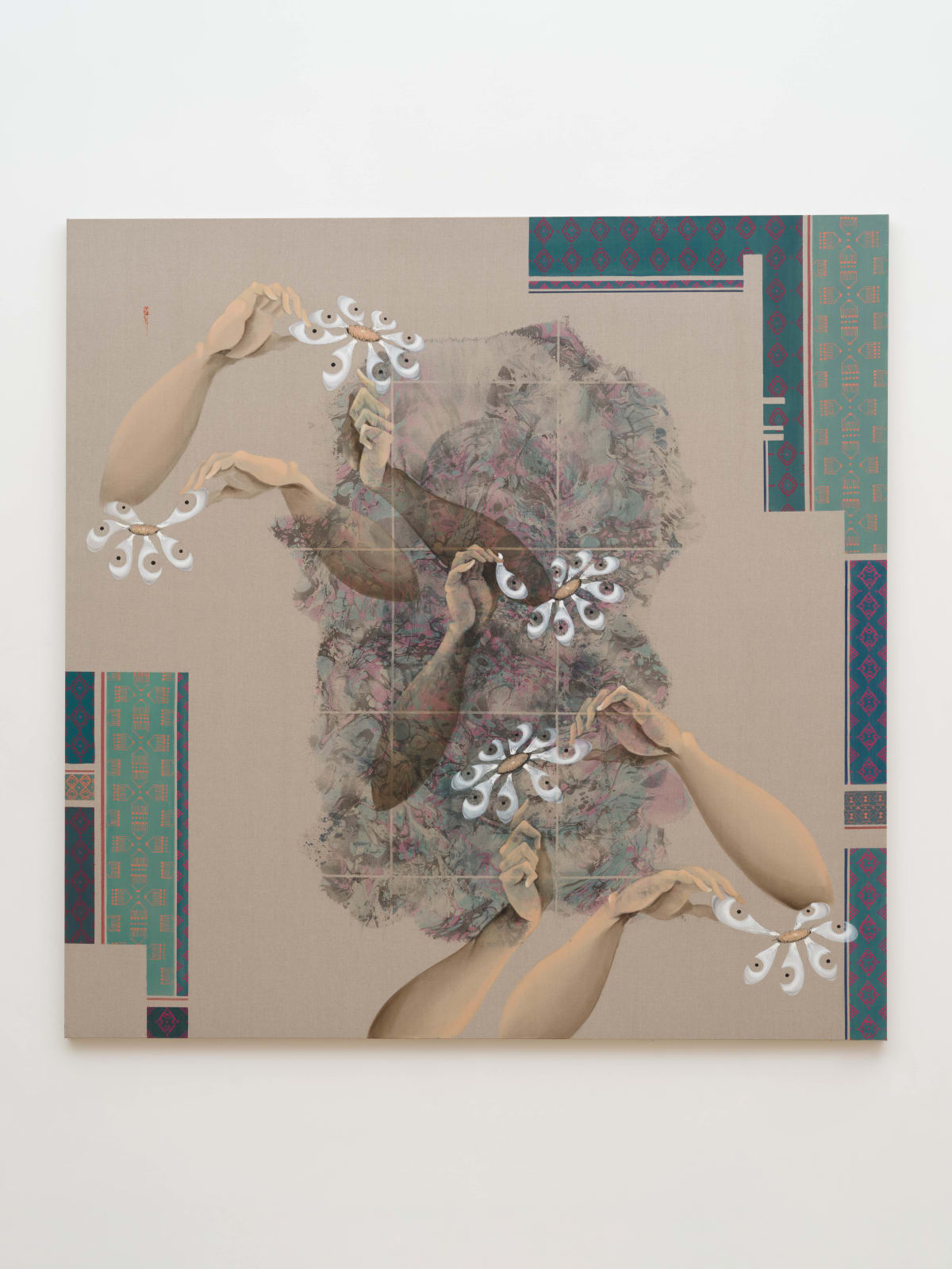 Hayv Kahraman, Eye plants in Blue, 2024
