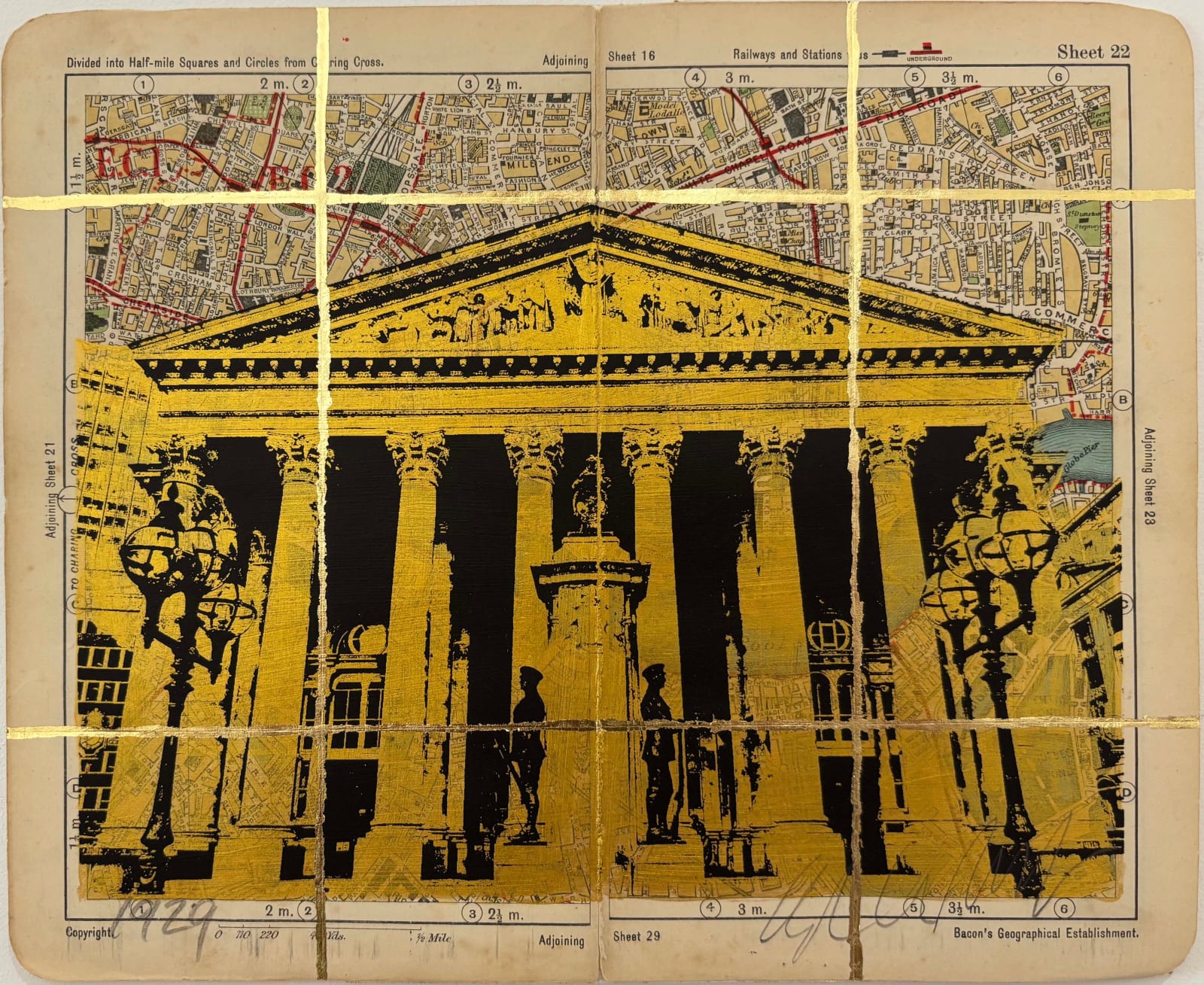 Angela Morris-Winmill, Royal Exchange London, Gold Ink, 1929