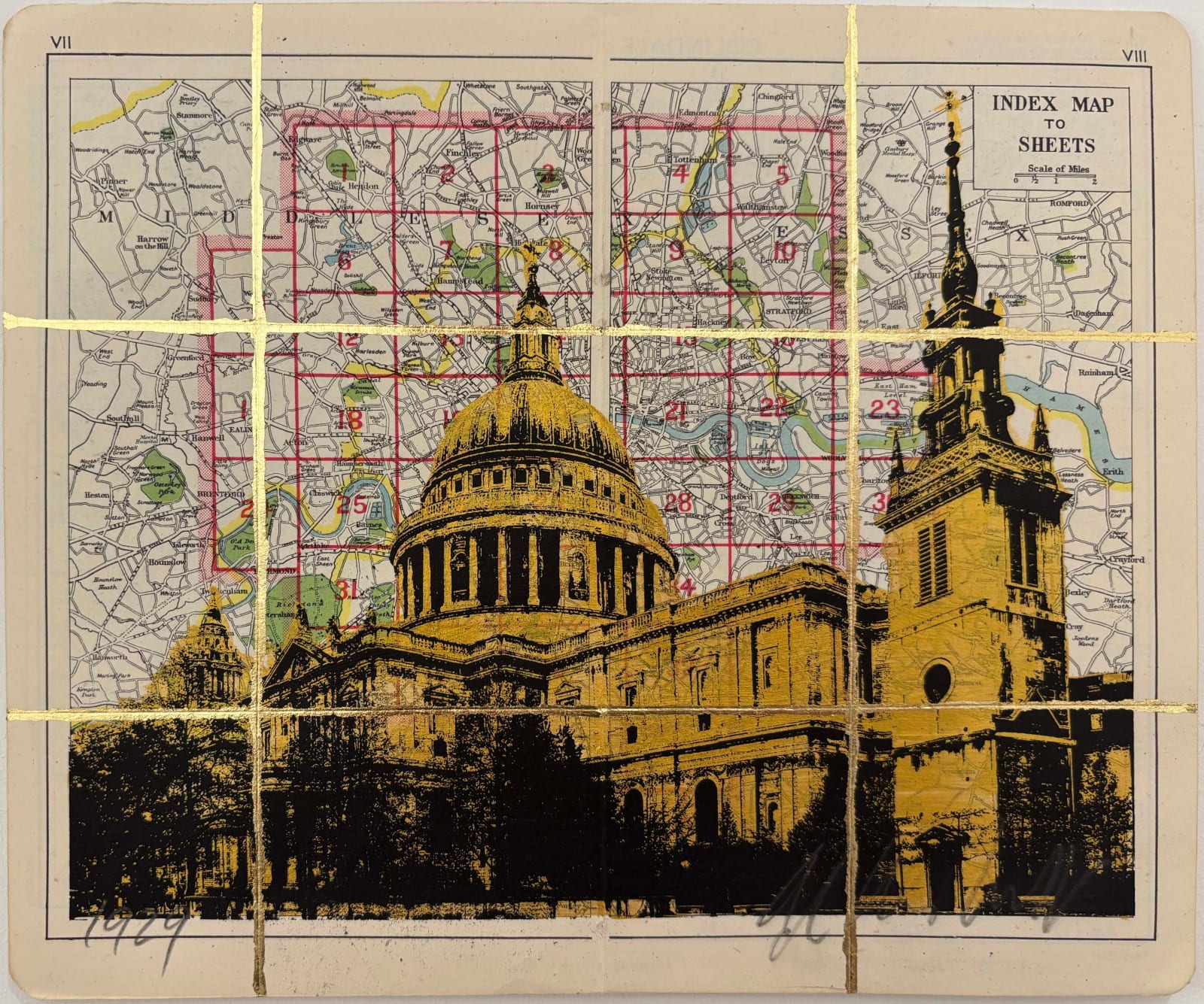 Angela Morris-Winmill, St Paul's and West Tower - Gold 1929