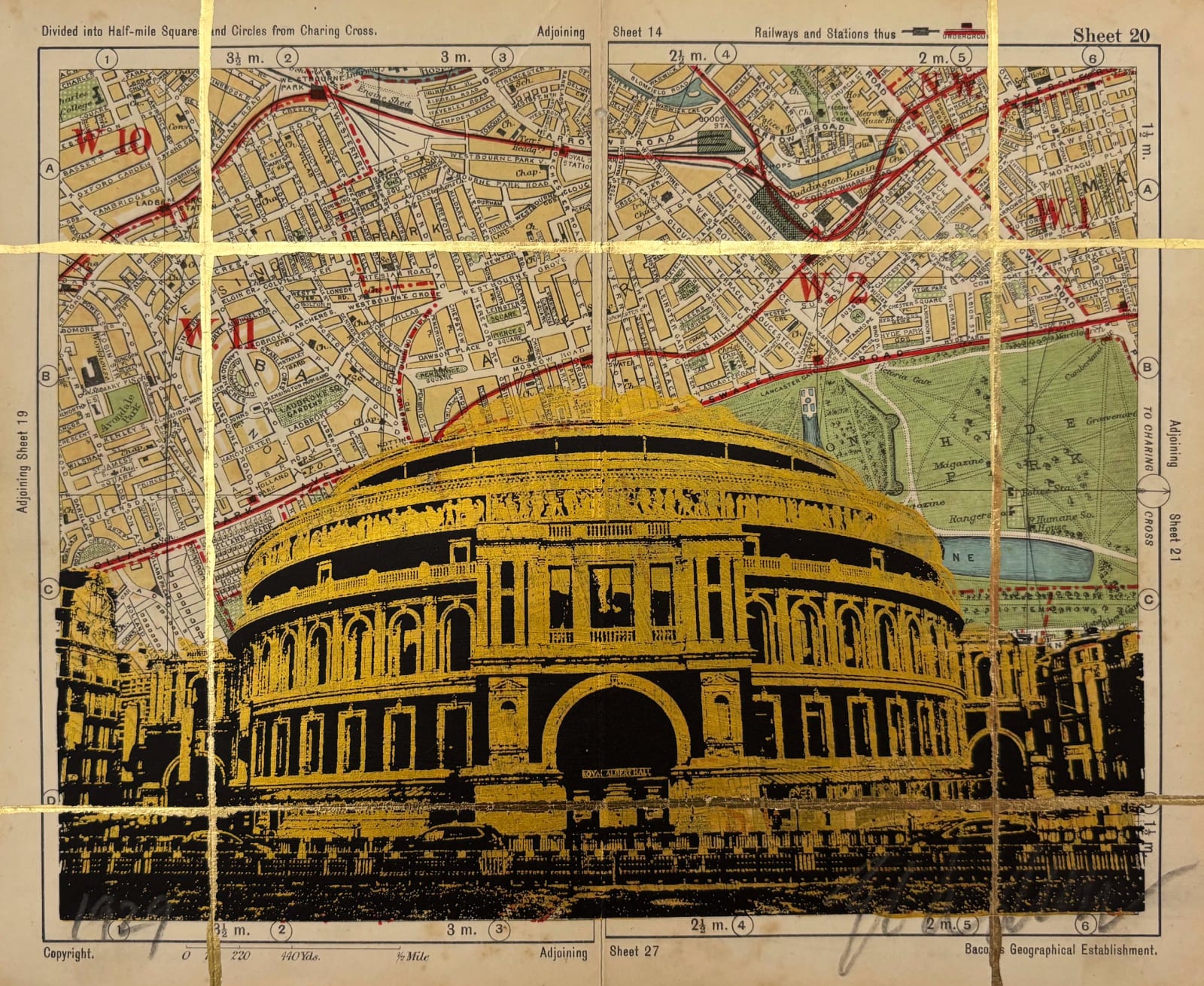 Angela Morris-Winmill, Royal Albert Hall, Gold Ink, 1929