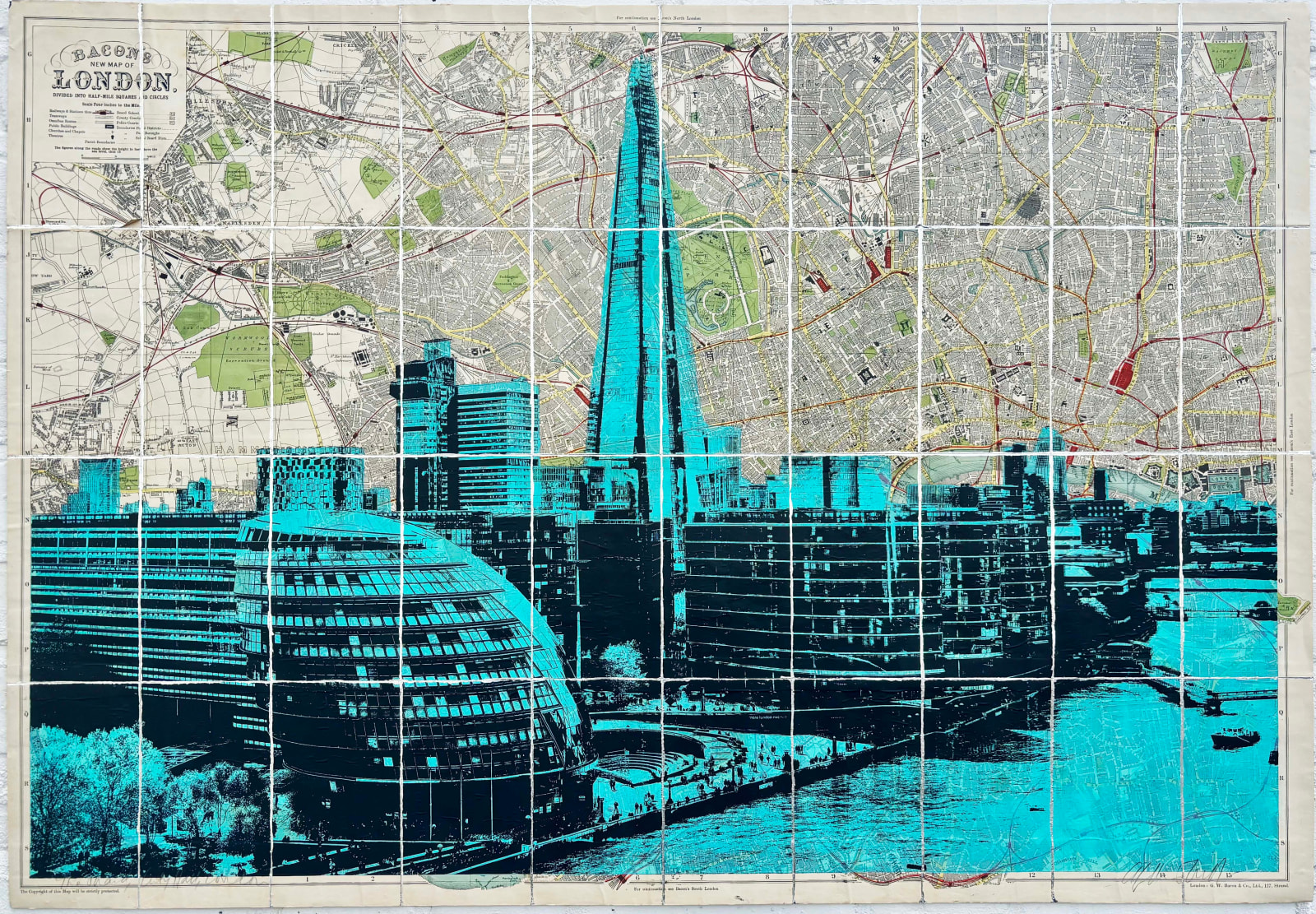 Angela Morris-Winmill, The Shard, City Hall, Tiffany Ink with Silver Leaf , 2025