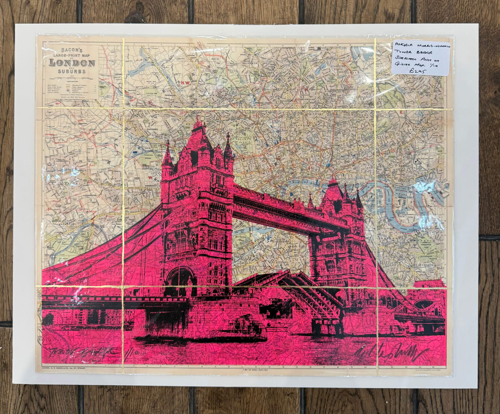 Angela Morris-Winmill, Tower Bridge, Pink Ink (Unframed)