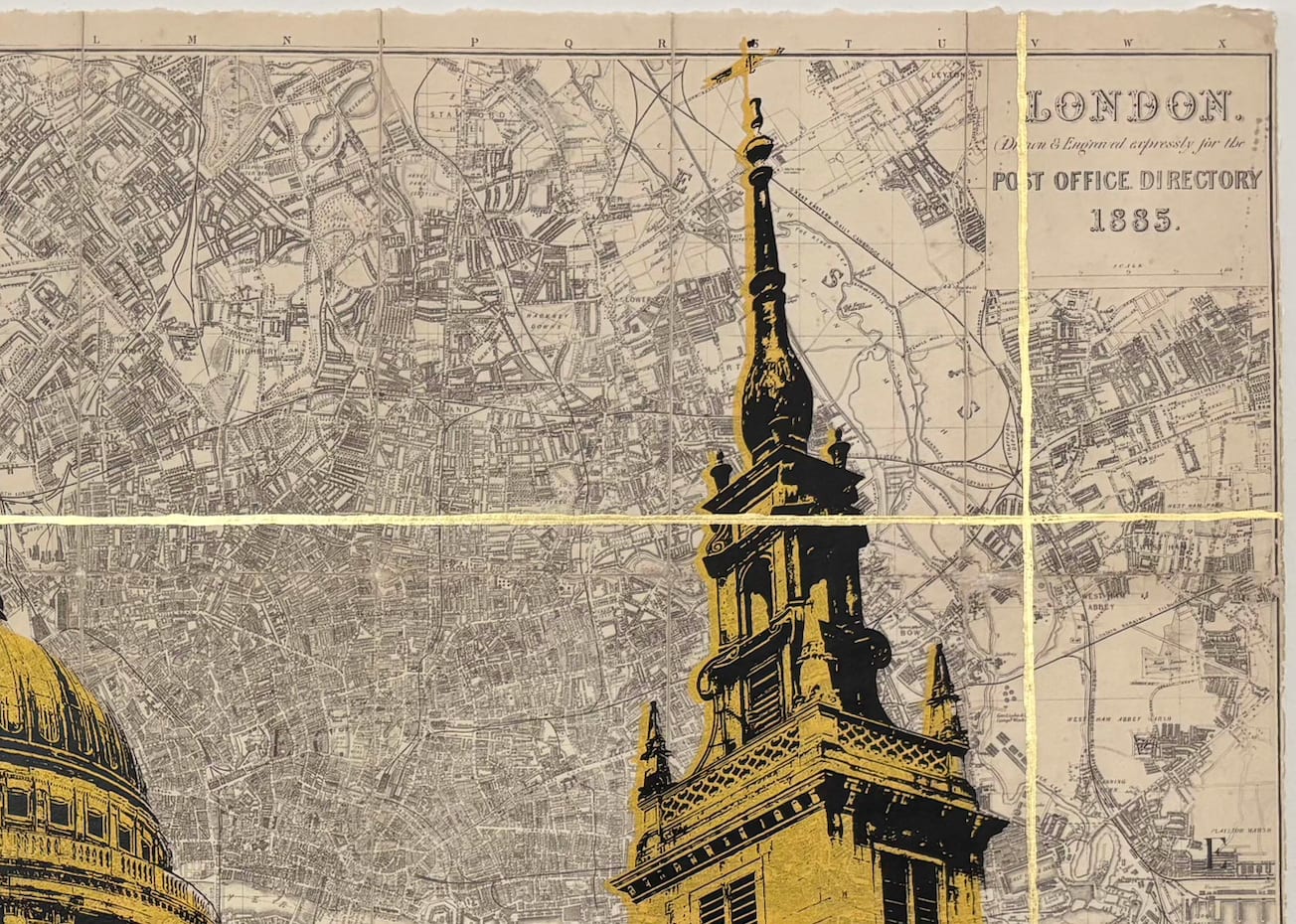 Angela Morris-Winmill, St Paul's Cathedral, Gold Ink (Unframed)