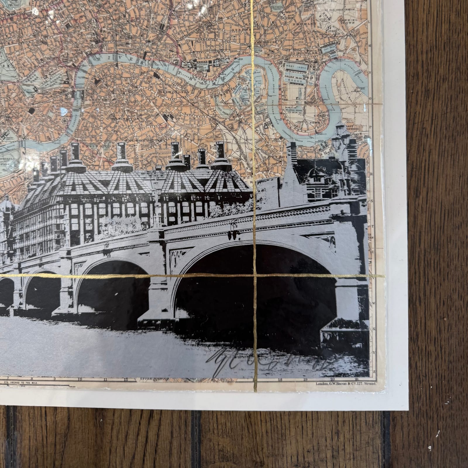 Angela Morris-Winmill, Big Ben/Westminster Bridge, Silver Ink (Unframed)