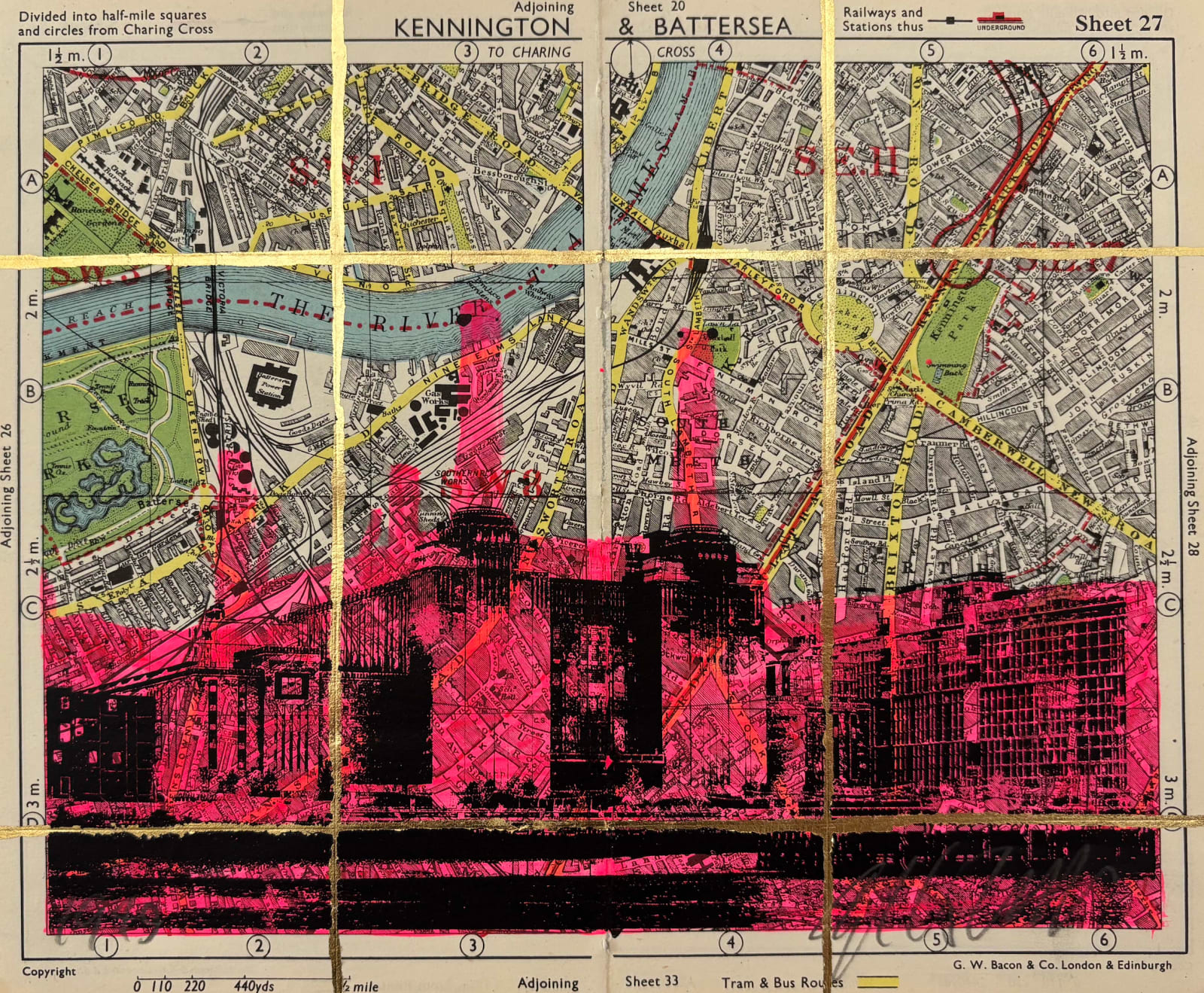 Angela Morris-Winmill, Battersea Powerstation, Pink Ink 1949