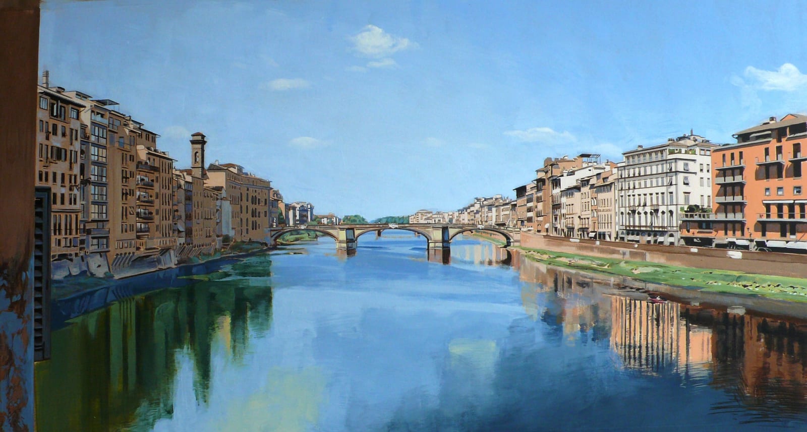 David Wheeler, Study: View of the River Arno from Ponte Vecchio Bridge, Florence