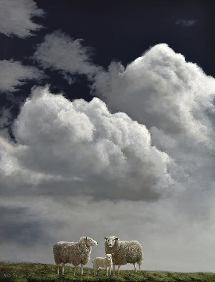 Alexandra Klimas, Sheep with Lamb on the Hill