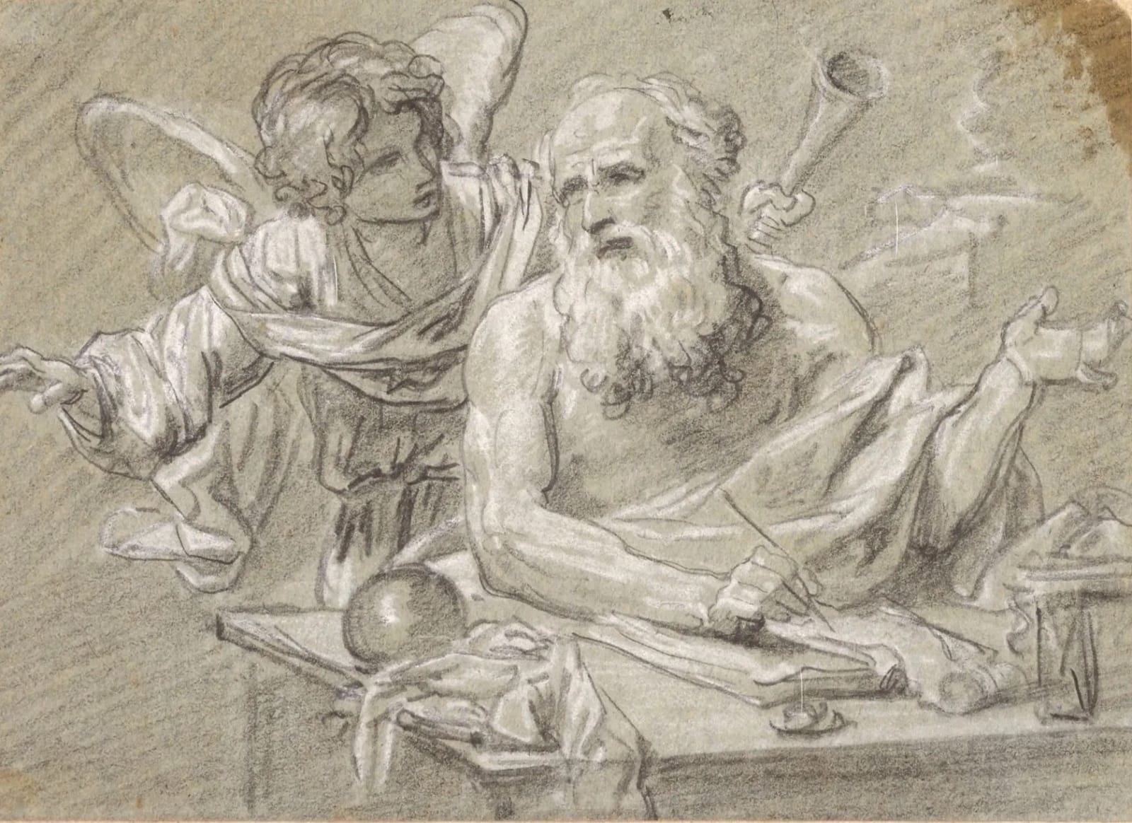 Gabriel Lemonnier (Rouen 1743 – 1824 Paris), Saint Jerome and the Angel, after Simon Vouet