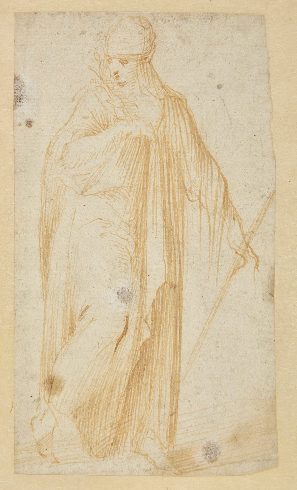 Carlo URBINO (Crema 1525 - 1585), Draped female figure holding a branch