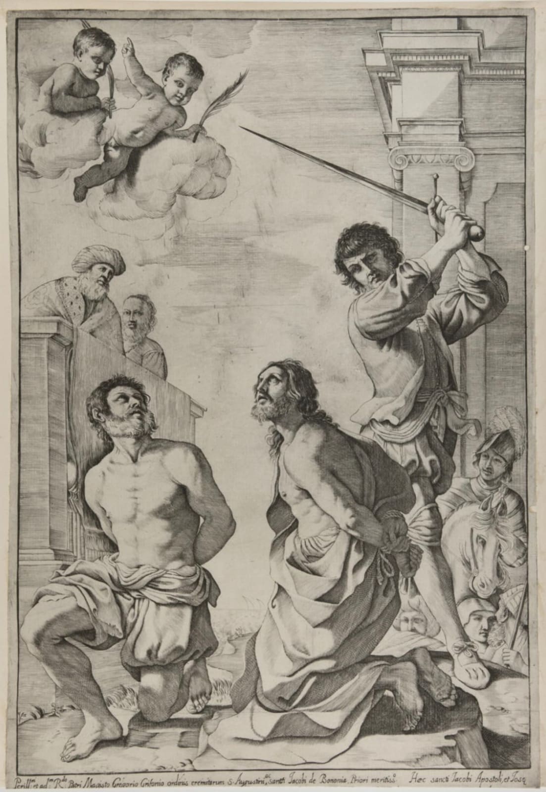 Giovanni Francesco Barbieri, called GUERCINO (Cento 1591 - 1666 Bologna), Leaning Nude Man (recto); Kneeling Man, Hands Tied Behind His Back (verso)