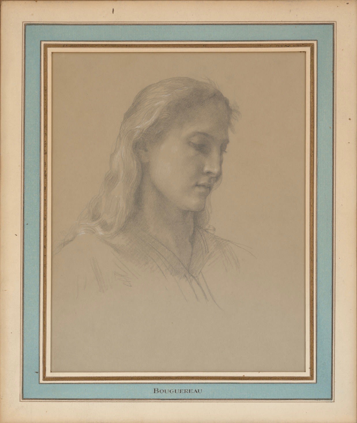 Adolphe William Bouguereau (La Rochelle 1825 - 1905), Study of the Head of the Virgin, ca. 1873-78