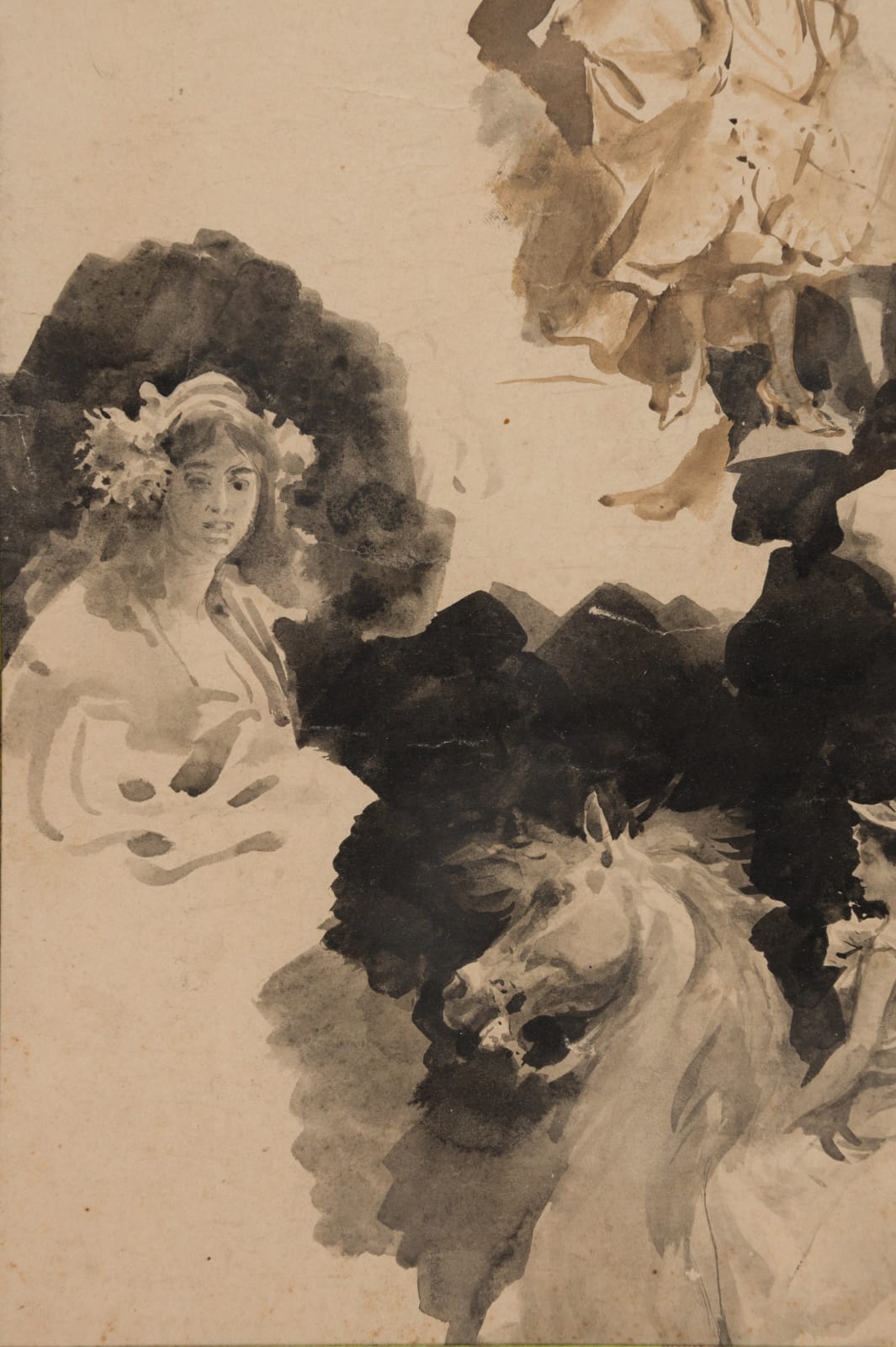 Circle of Giovanni Boldini (Farrare 1842 – 1931 Paris), Studies of Women: Cabaret Dancers, Equestrian Lady and Female Profiles, c. 1900