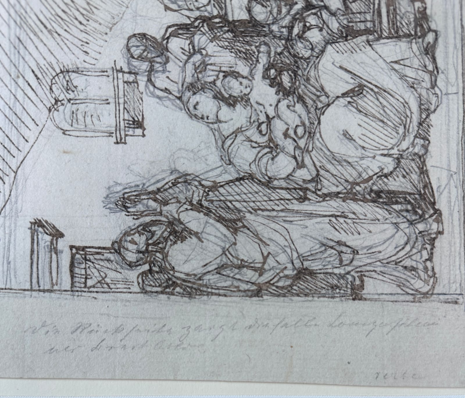 Vincenzo CAMUCCINI (Rome 1771 - 1844), The Birth of Saint John the Baptist, recto and verso