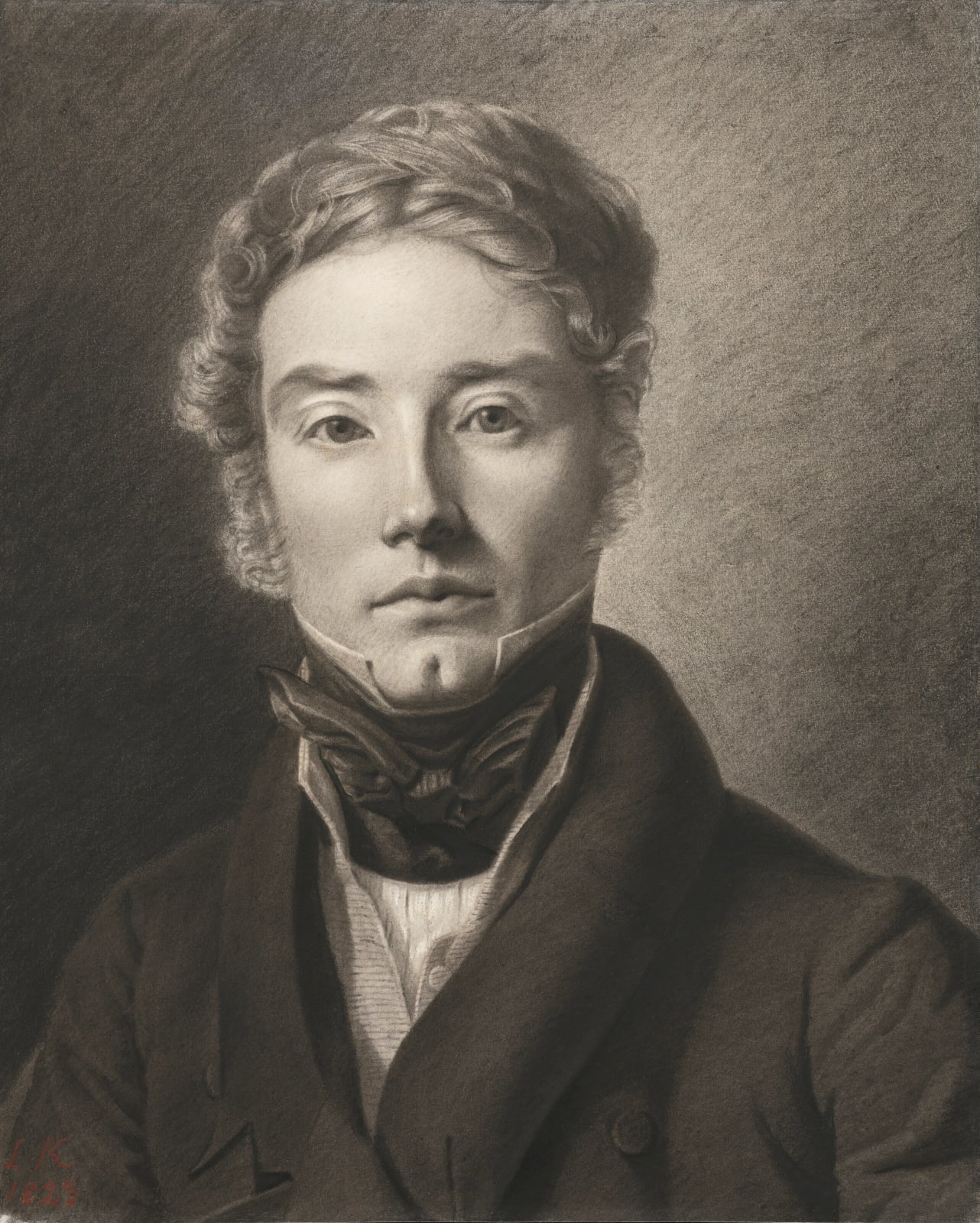 Attributed to Leopold Kupelwieser (Markt Piesting, 1796 – 1862 Vienna), Bust-length portrait of a young man, 1823