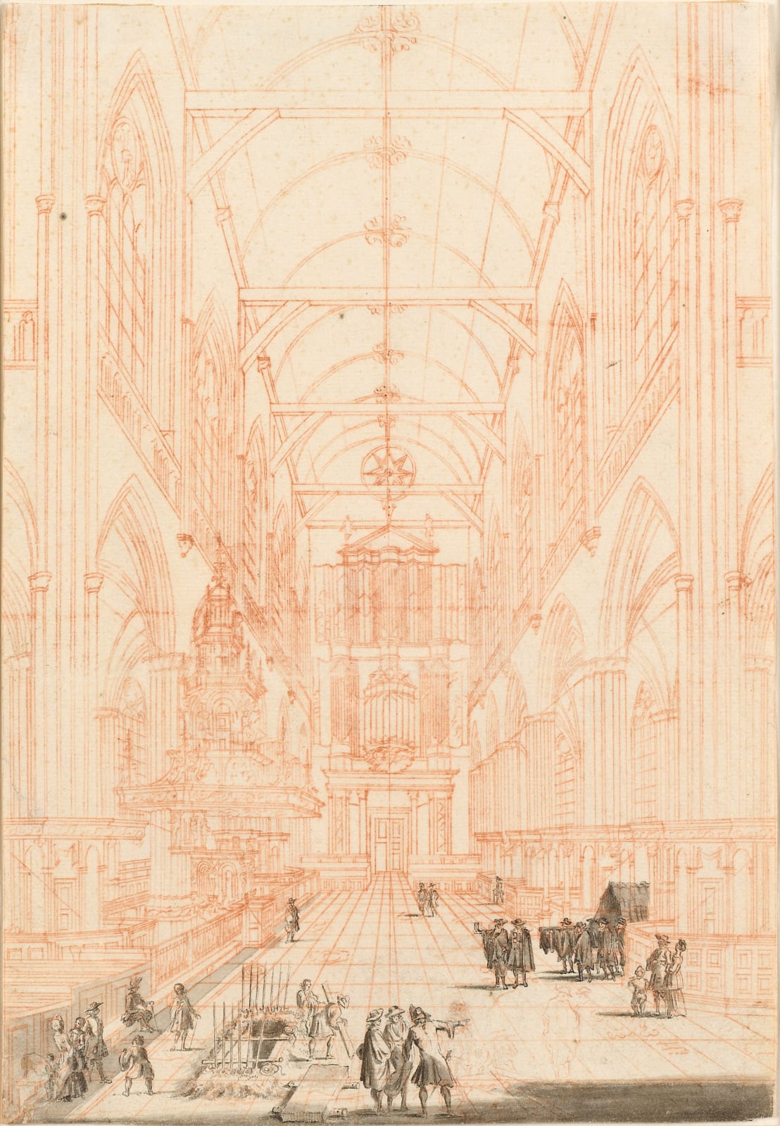 Jan GOEREE (Middleburg 1670 - 1731 Amsterdam), Interior of Amsterdam's Nieuwe Kerk