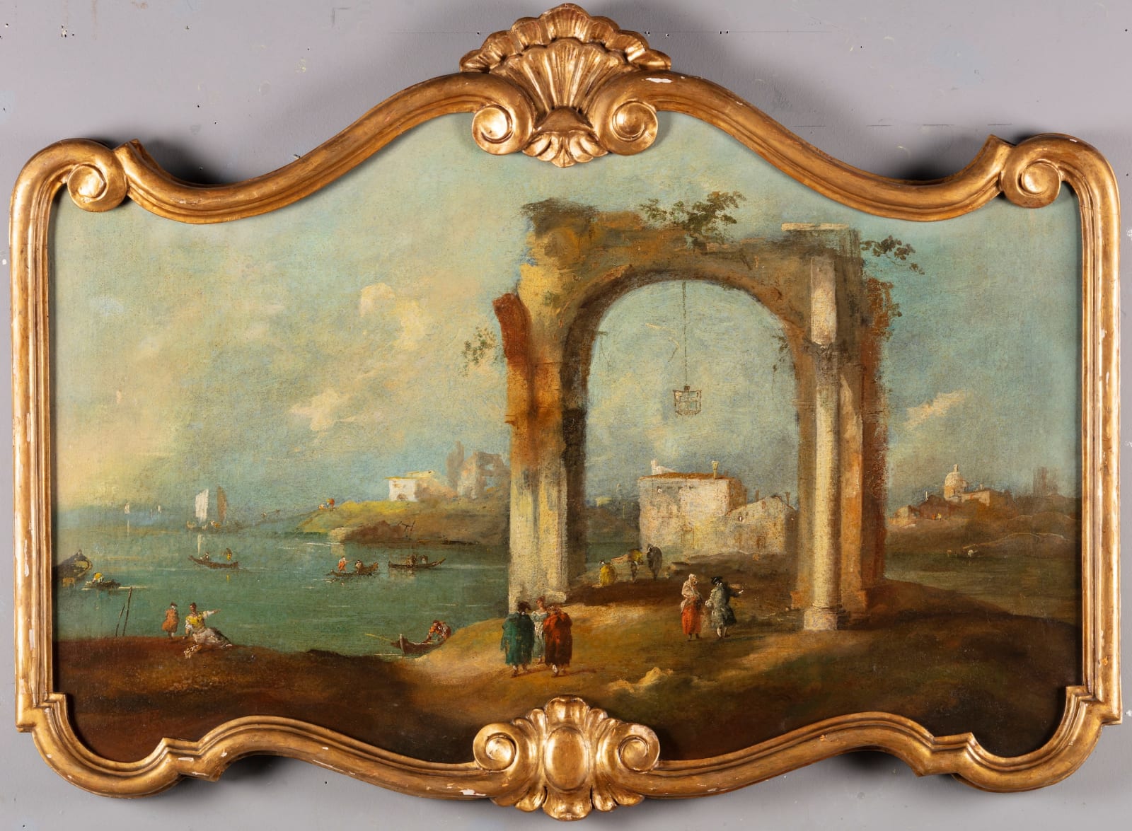 Italian Schools of the Late 18th Century, Circle of Francesco Guardi (1712-1793), Architecture on a Mediterranean Coast