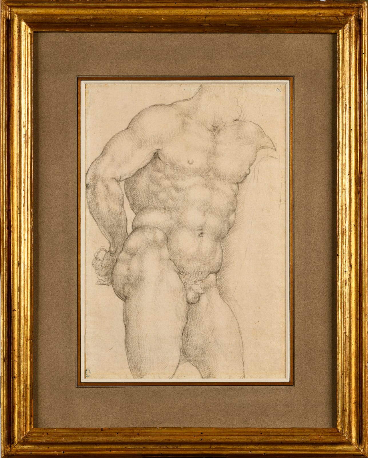 Attributed to Giovanni Ambrogio FIGINO (Milan 1553 - 1608), Study after Farnese Hercules, 1570's