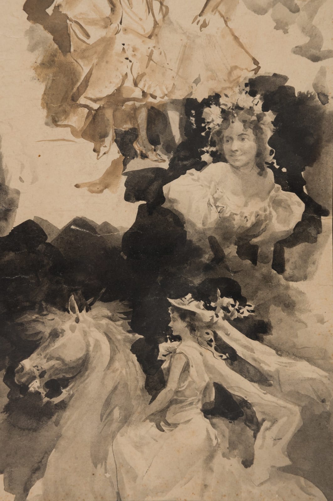 Circle of Giovanni Boldini (Farrare 1842 – 1931 Paris), Studies of Women: Cabaret Dancers, Equestrian Lady and Female Profiles, c. 1900