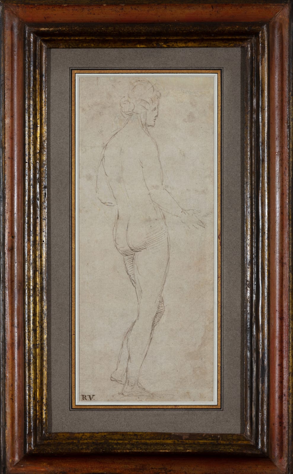Attributed to Timoteo VITI (Urbino 1469 - 1523), Study of a female nude, seen from behind, facing right, Circa 1511