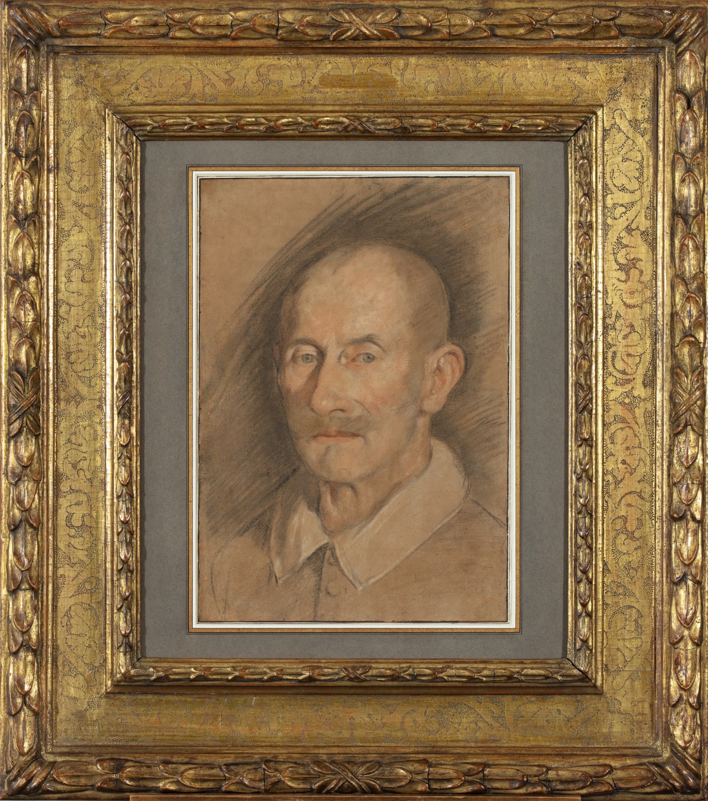 Roman School, mid 17th Century, Study of bearded man