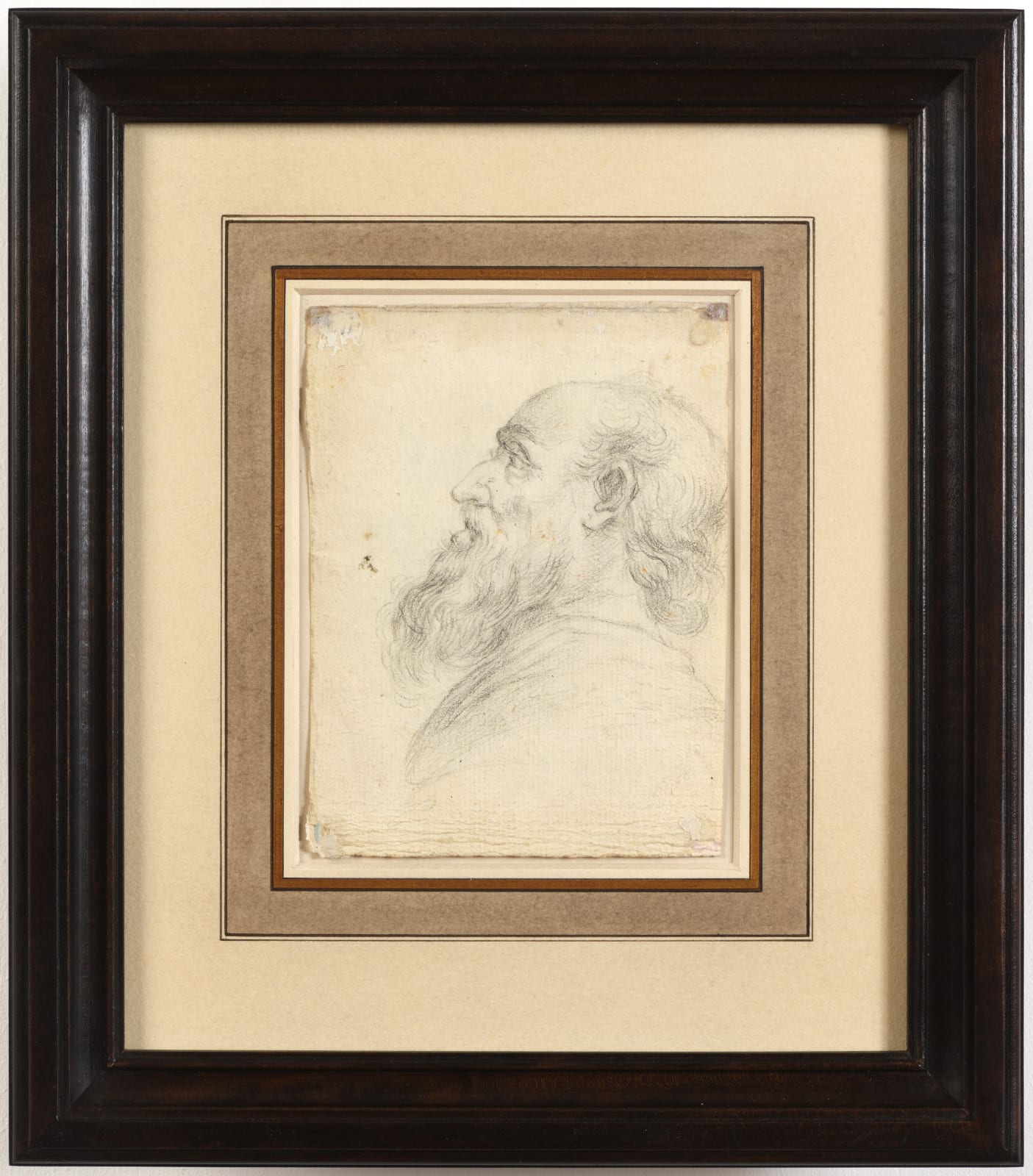 Italian school, 17th century, Two Heads of a Bearded Man, after Agostino Carracci