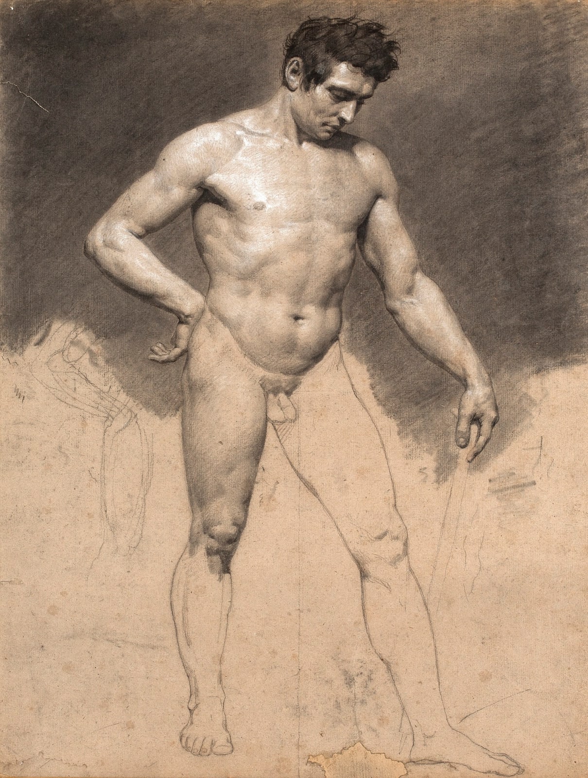 Constance-Marie CHARPENTIER (Paris 1767 - 1849), Academy drawing of a man