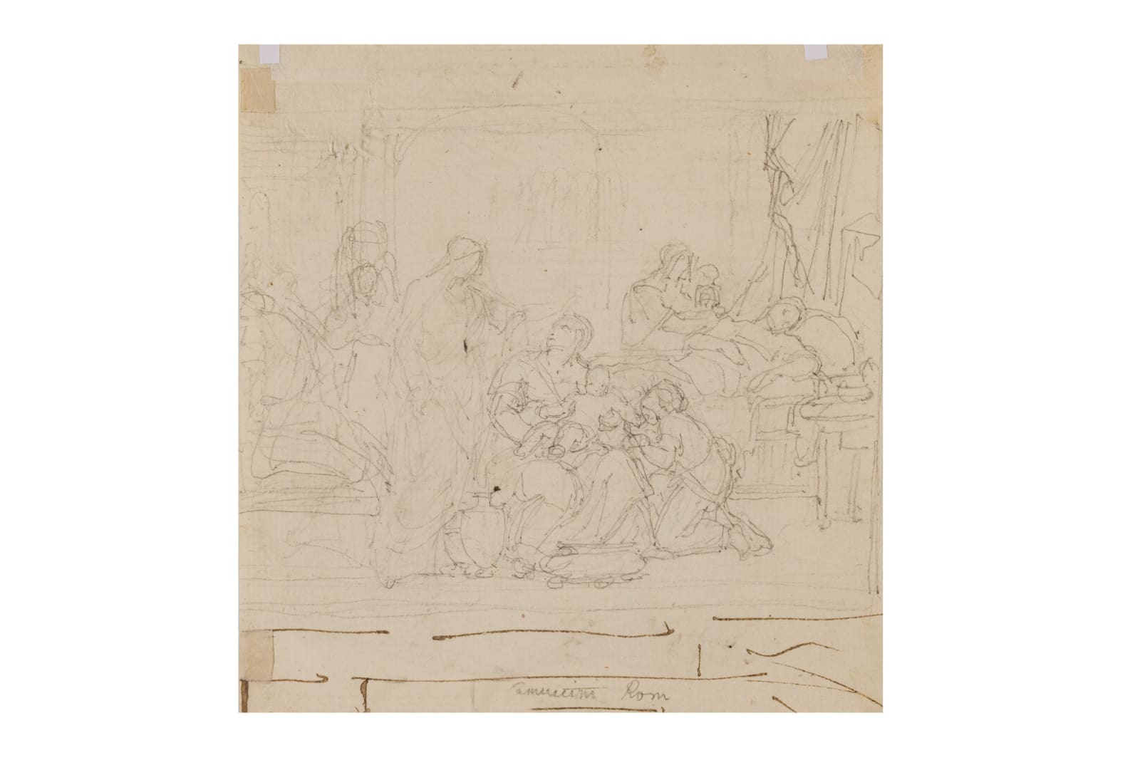 Vincenzo CAMUCCINI (Rome 1771 - 1844), The Birth of Saint John the Baptist, recto and verso