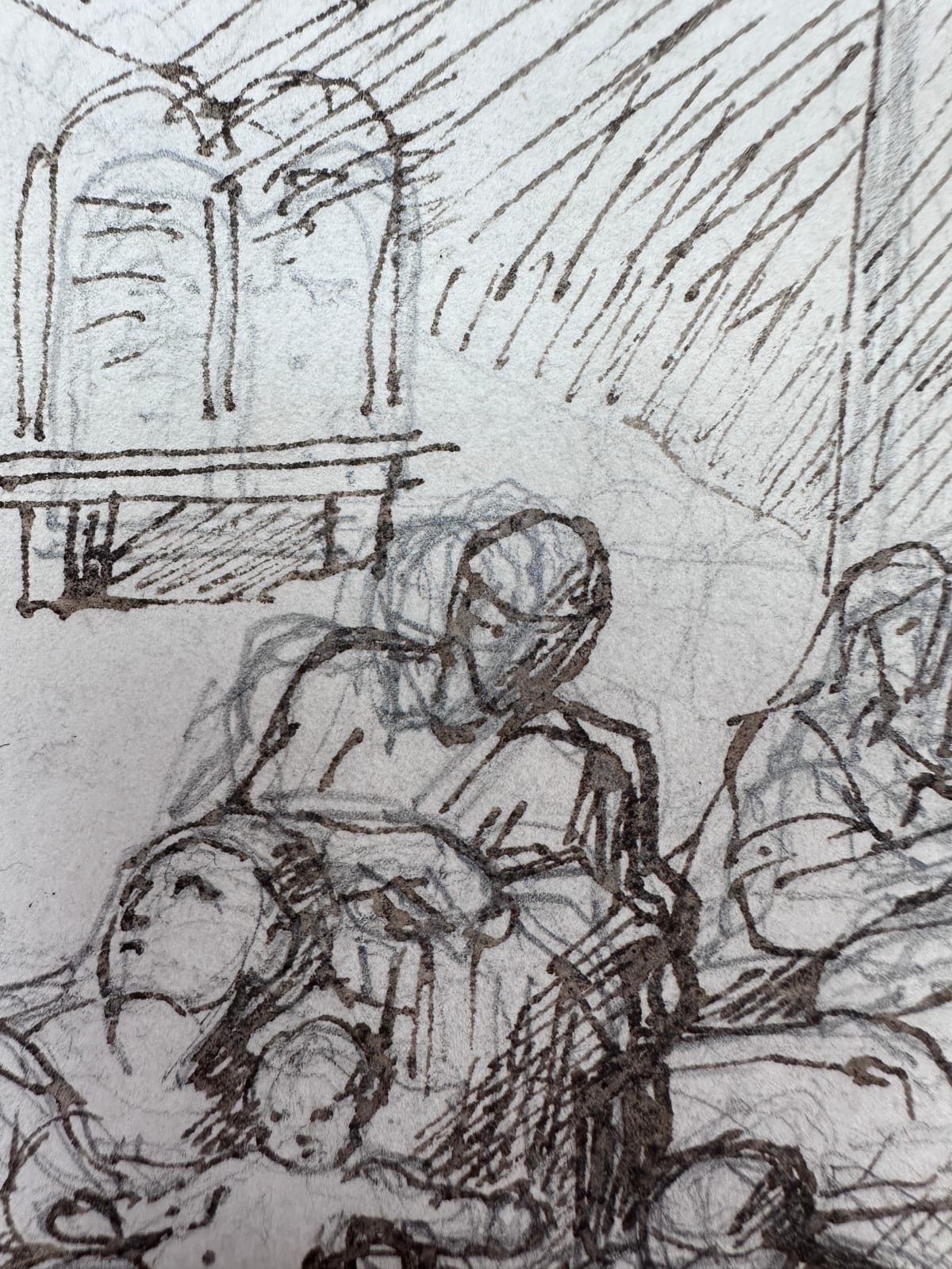 Vincenzo CAMUCCINI (Rome 1771 - 1844), The Birth of Saint John the Baptist, recto and verso