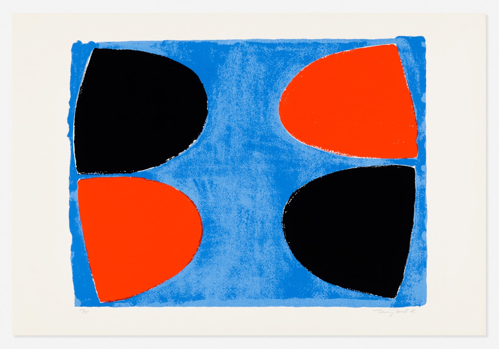 Terry Frost RA, Black and Red on Blue (Kemp 41), 1968