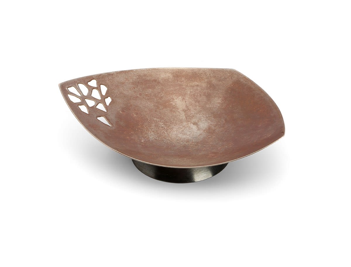 Karen Yvonne Stott, Patinated Triangular Shibuichi Bowl, 2017