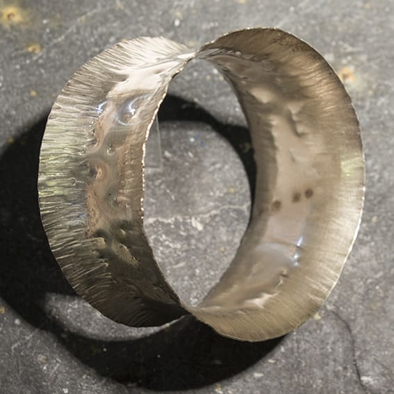 Roberta Hopkins, Silver 'Ribbon' bangle - extra wide, 2015