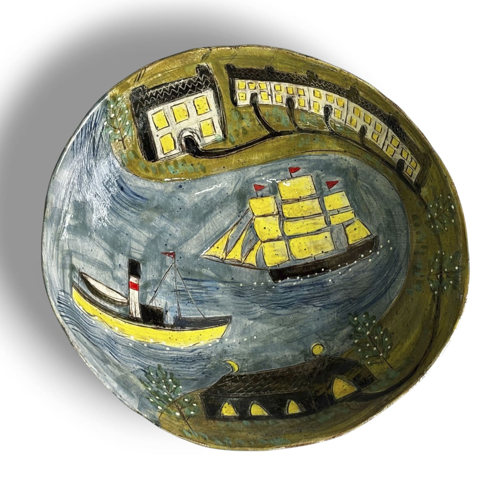 Anne Barrell, Whaling Harbour - Large Ocean Bowl, 2025