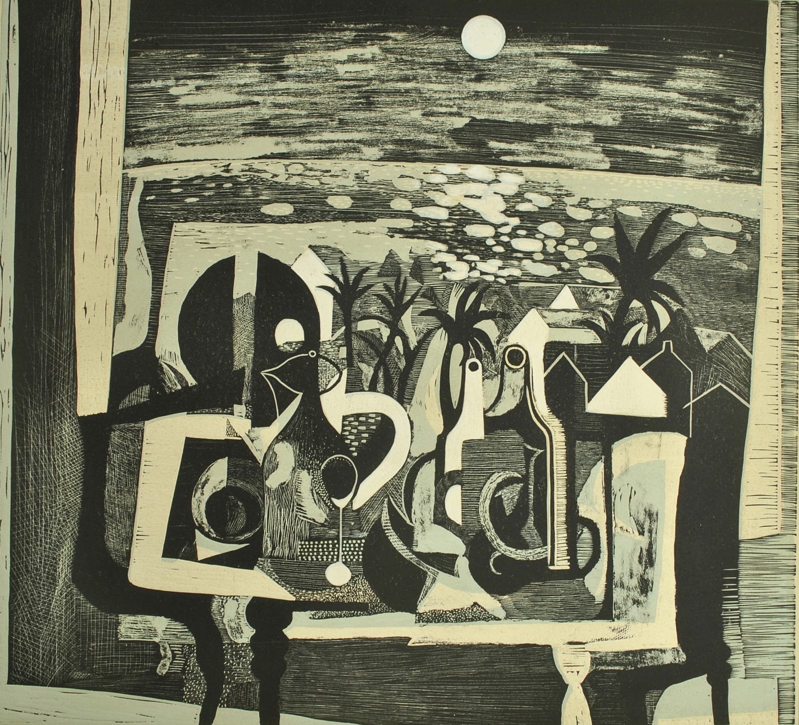 Trevor Price, Hepworth and the Moonlit Palms, 2021