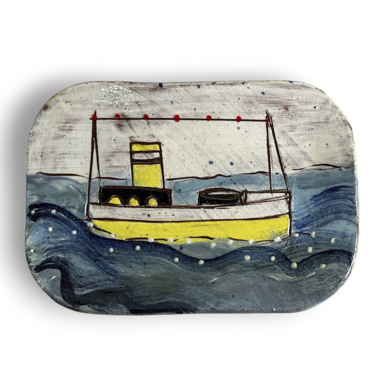 Anne Barrell, Off Shore - Postcard Plate, 2025