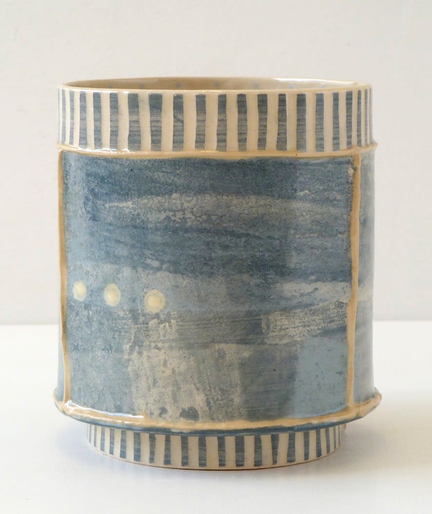 Emily-Kriste Wilcox, Small Vessel, Navy Stripe with Yellow Accent, 2017