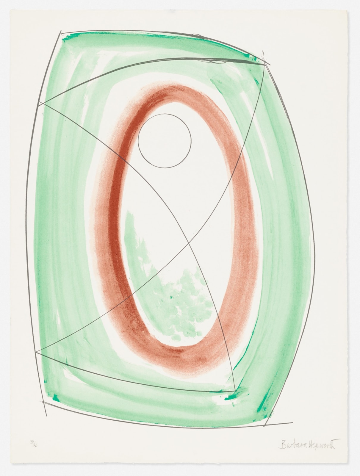 Barbara Hepworth DBE, November Green (from the Opposing Forms series), 1970