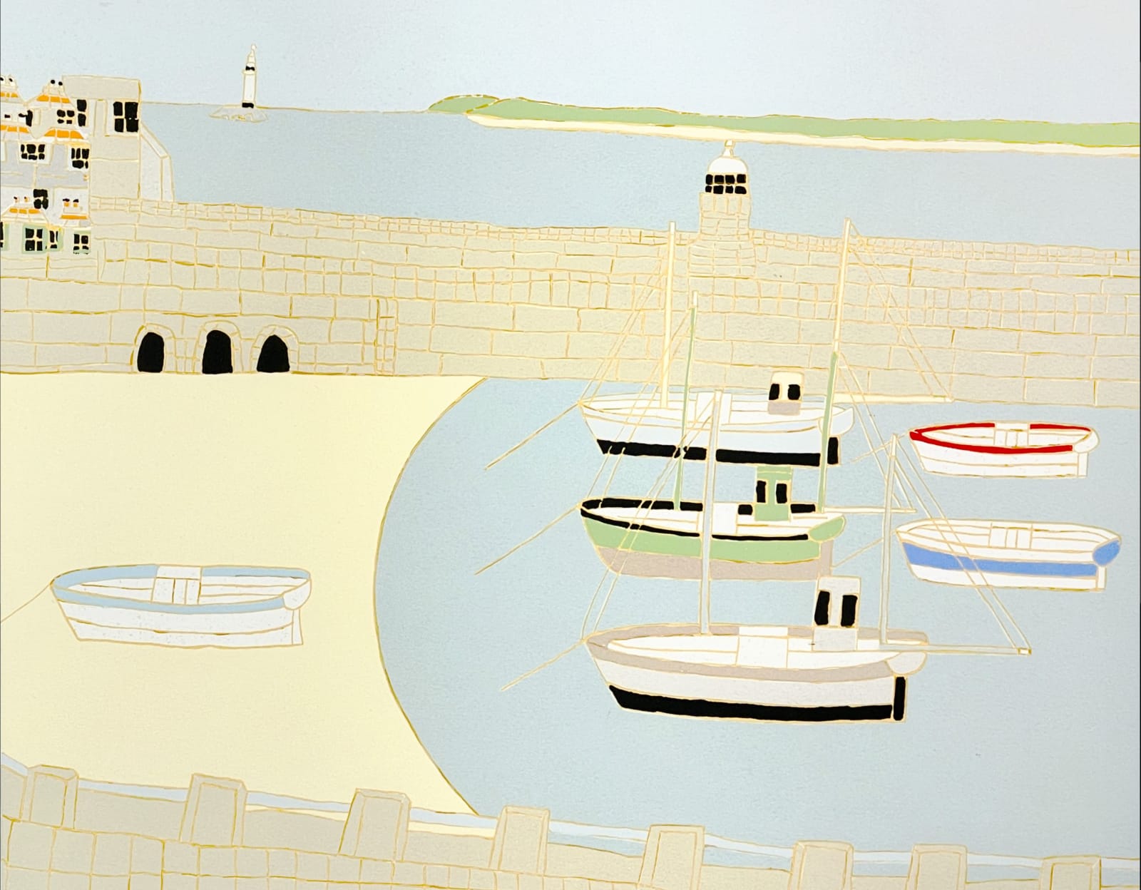 Bryan Pearce, Towards Godrevy Facing Smeaton's Pier, St Ives (The Arches), 1990