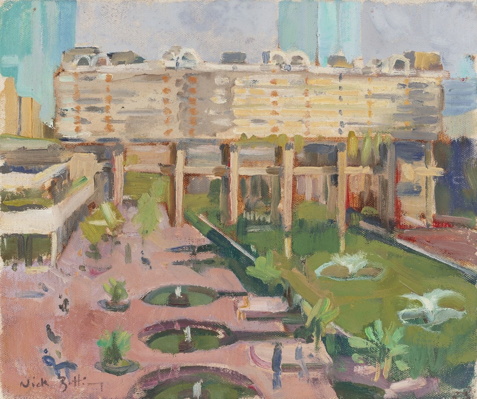 Nick Botting, The piazza with fountains, the Barbican