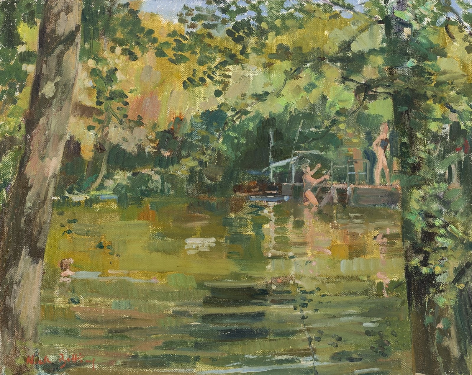 Nick Botting, 20. The last swimmers