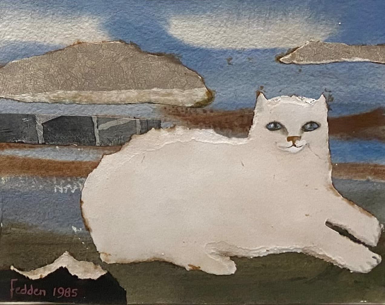 Mary Fedden, White cat, 1985