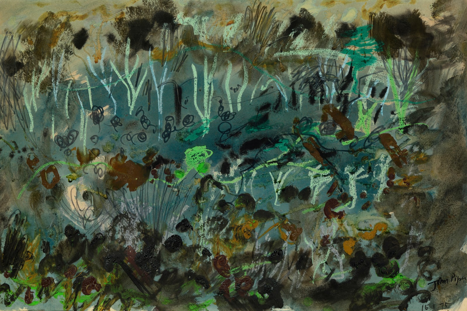 John Piper, Wooded Bank, Gwaun Valley, 1975