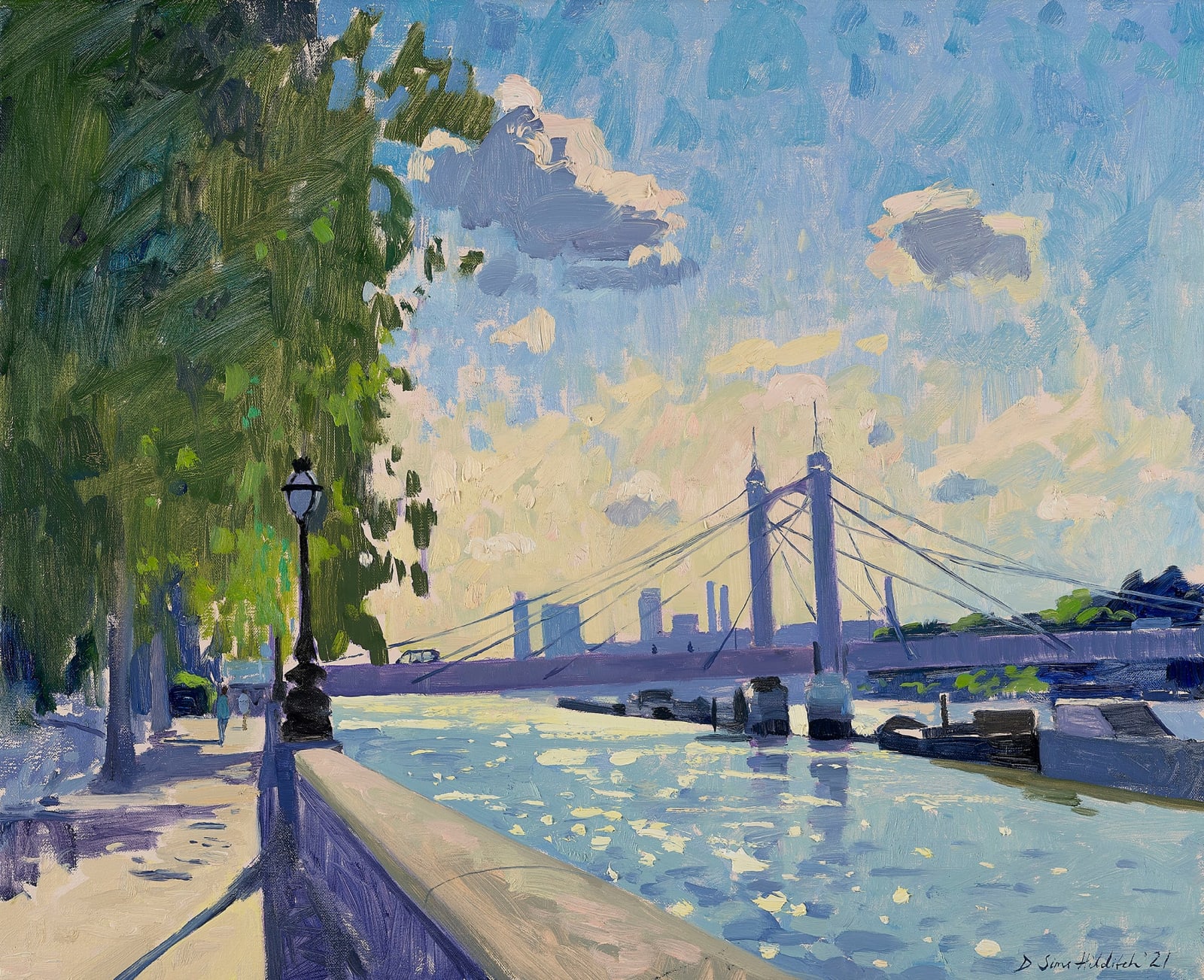 Daisy Sims Hilditch, The Albert Bridge, Sparkling Morning Light