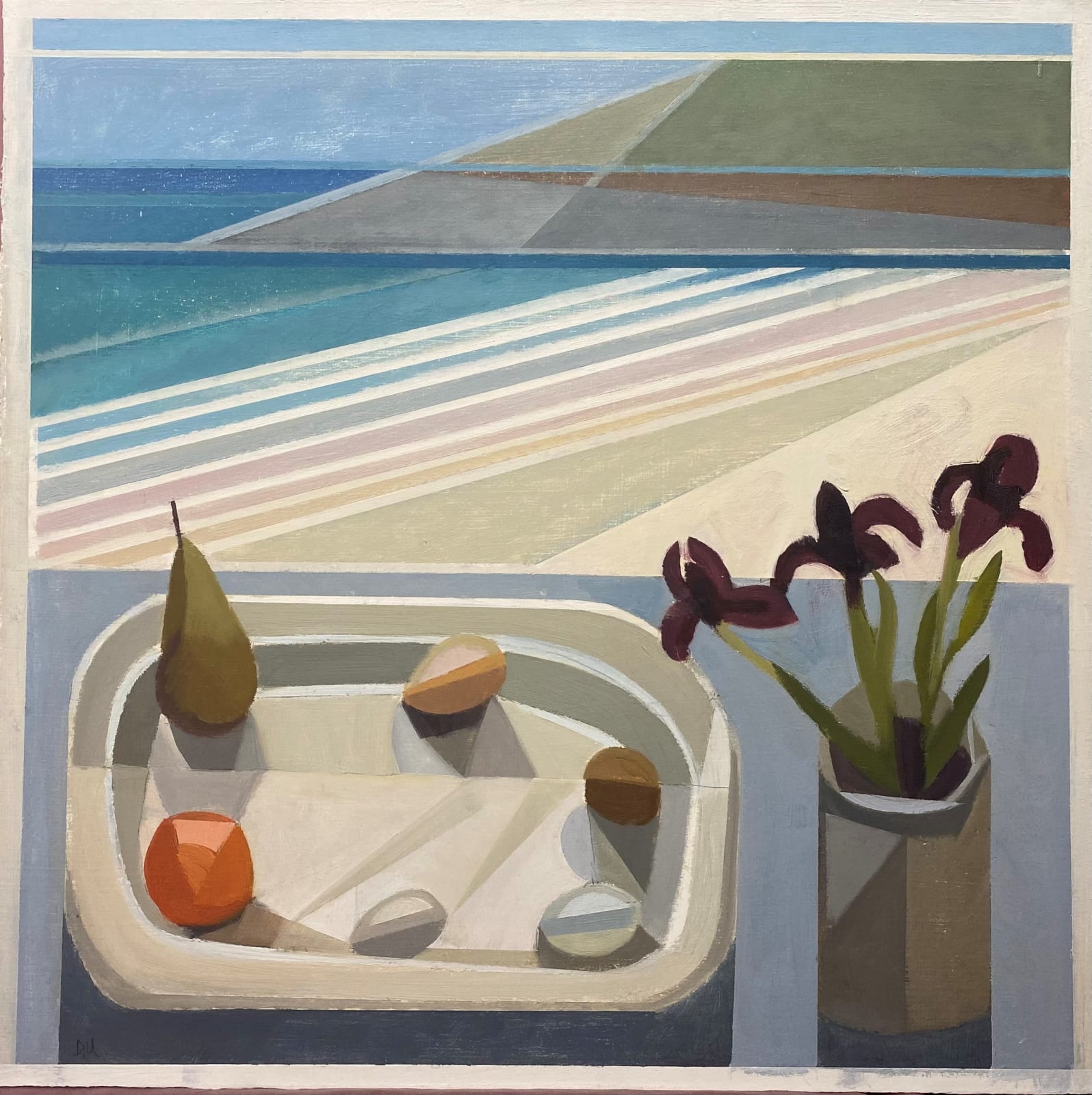 Debbie Urquhart, Still Life with Irises and Pears