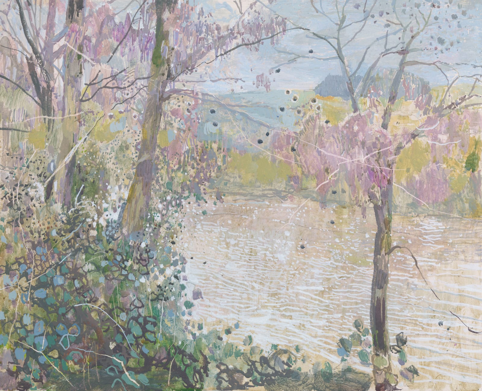 Ruth Stage, 23. Sunlit Fast Flowing River with Brambles, 2024