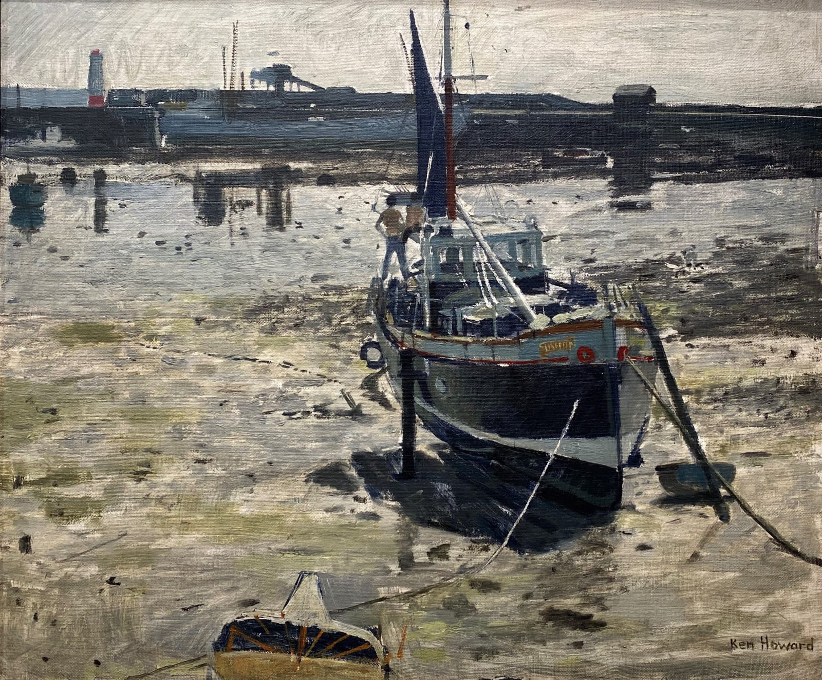 Ken Howard, Looe Harbour, c.1980