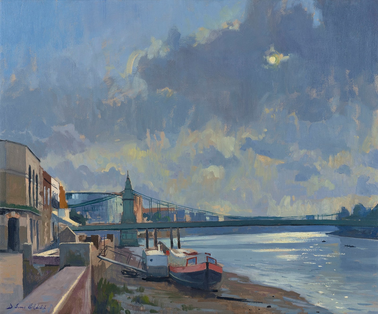 Daisy Sims Hilditch, Barges by the Hammersmith Bridge